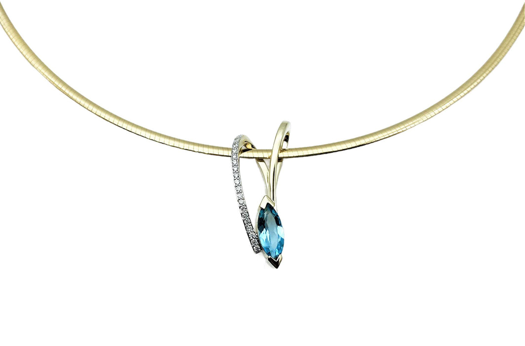 Set mit Edeltopas und Brillanten in Gelbgold | 585/-