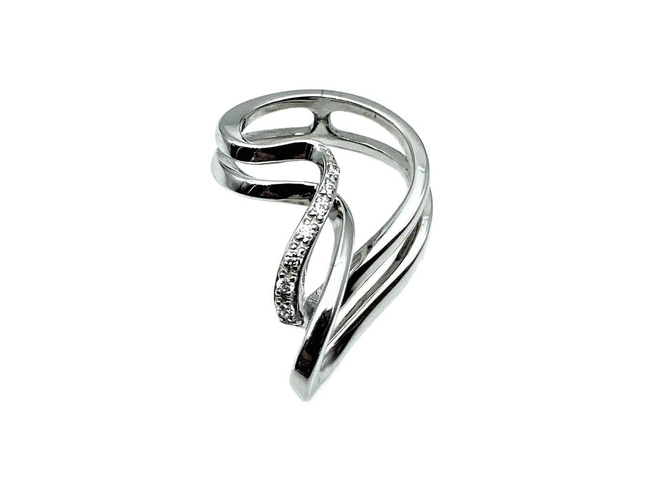 Set mit Zirkonia Welle | Silber