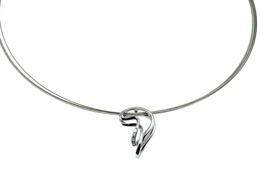 Set mit Zirkonia Welle | Silber