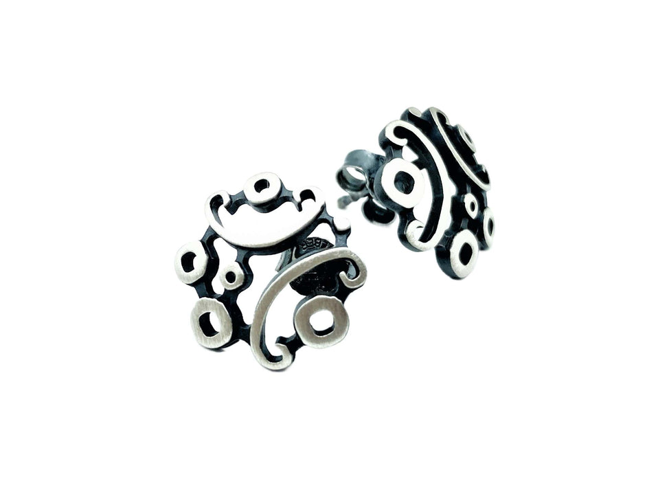 Anhaenger & Ohrstecker oxidiert | Silber