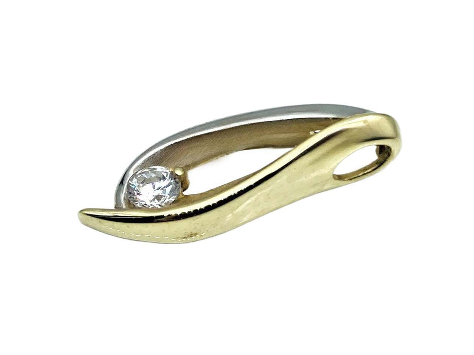 Anhänger mit Zirkonia in bicolor | Gold