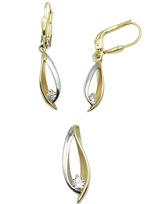 Anhänger mit Zirkonia in bicolor | Gold