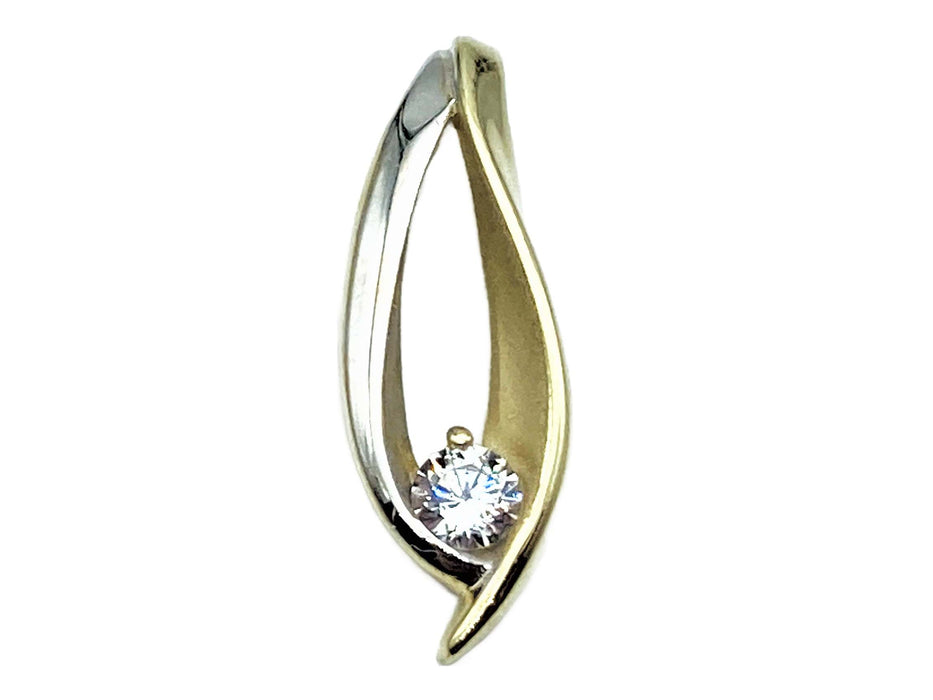 Anhänger mit Zirkonia in bicolor | Gold