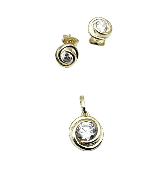 Anhaenger Knoten mit Zirkonia | Gold