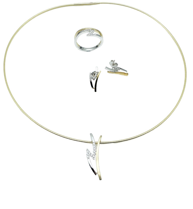 Set bicolor mit Zirkonia | 585/-