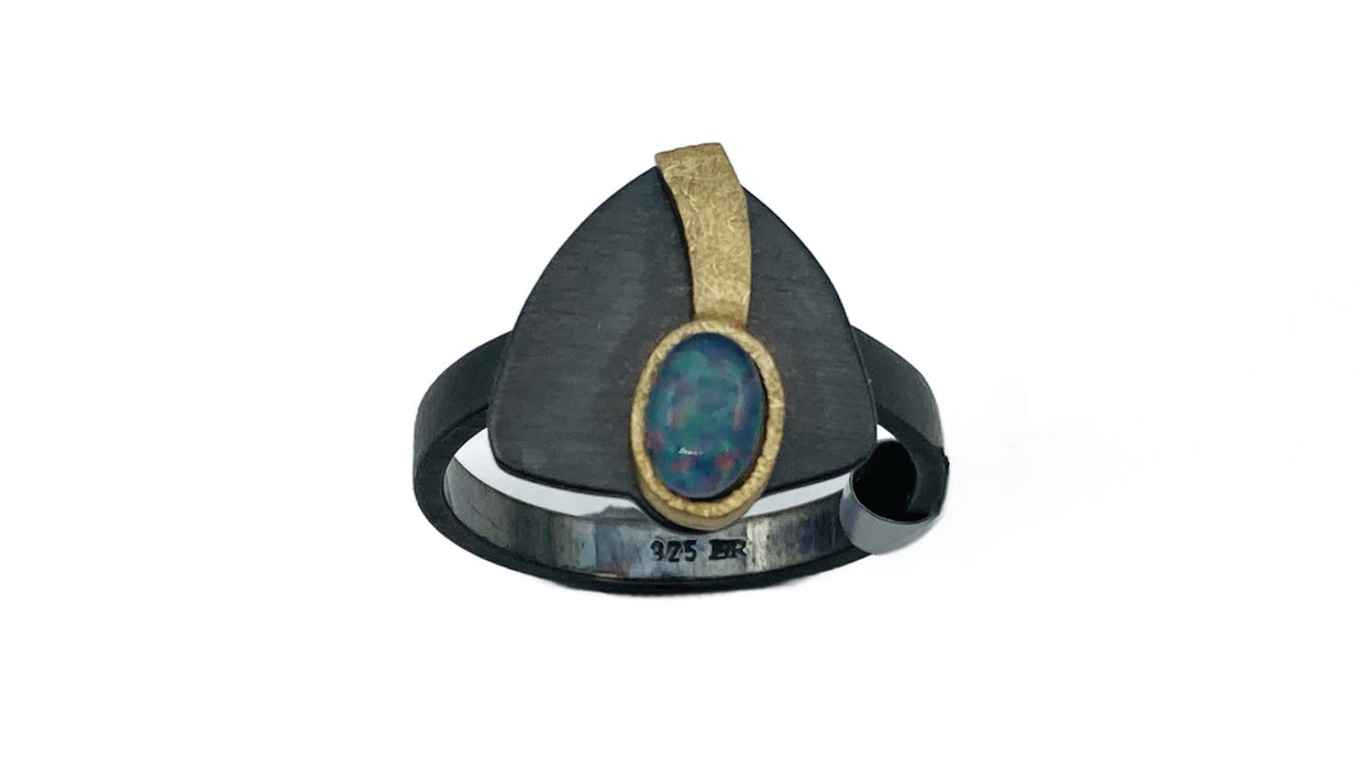 Ring mit Opal-Triplette | Silber
