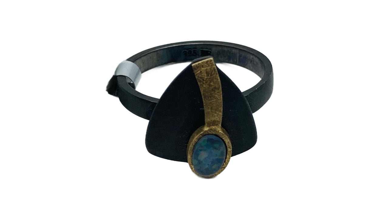 Ring mit Opal-Triplette | Silber