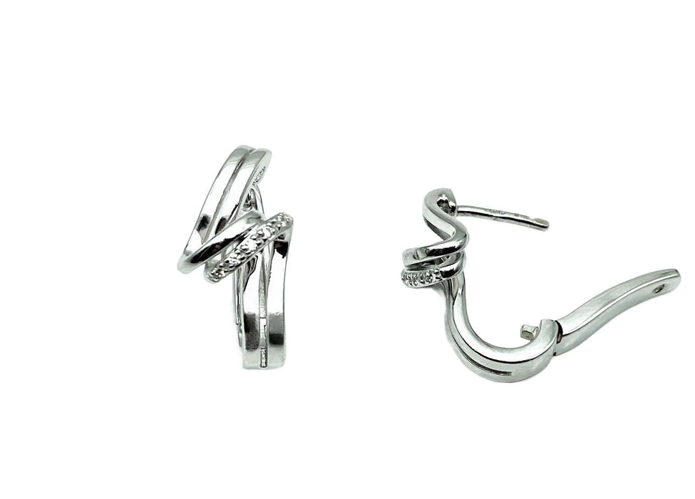 Set mit Zirkonia Welle | Silber