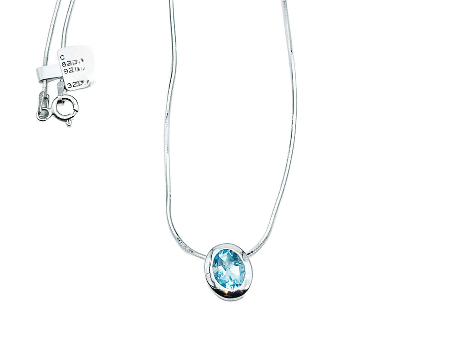 Anhänger & Ohrringe mit echtem Blautopas | Silber