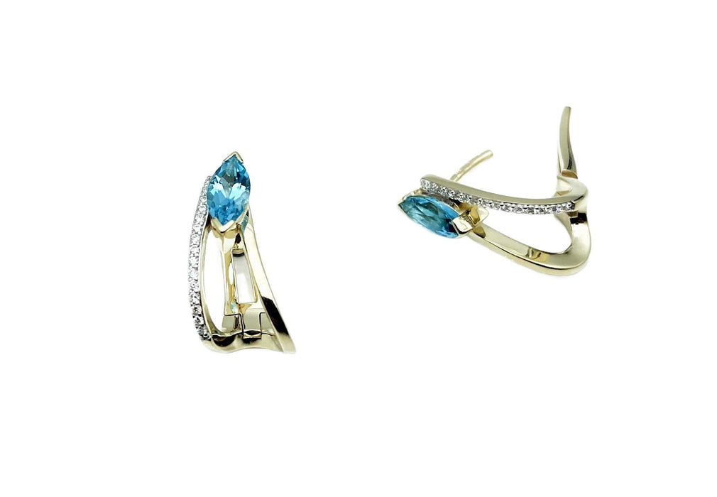 Set mit Edeltopas und Brillanten in Gelbgold | 585/-