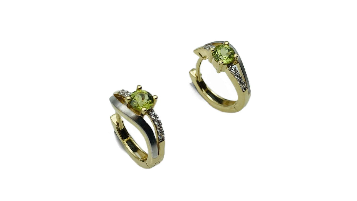 Creolen mit Peridot und Zirkonia | Gold