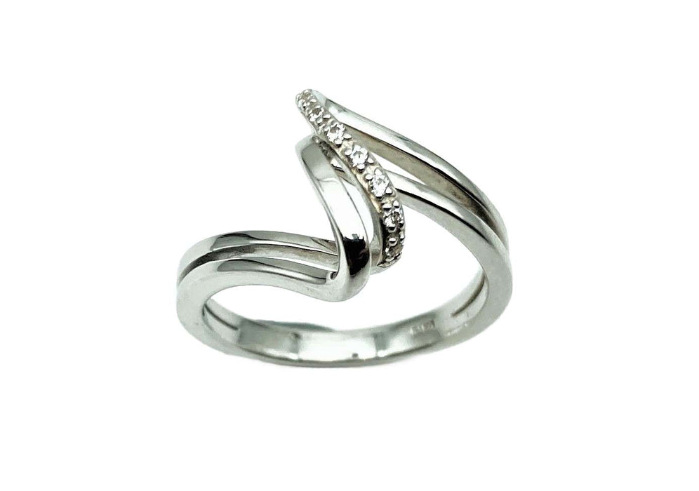 Set mit Zirkonia Welle | Silber