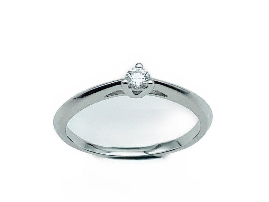 Antrags-/ Solitaire-Ring mit Brillant 0,10ct in Weissgold| 585/-