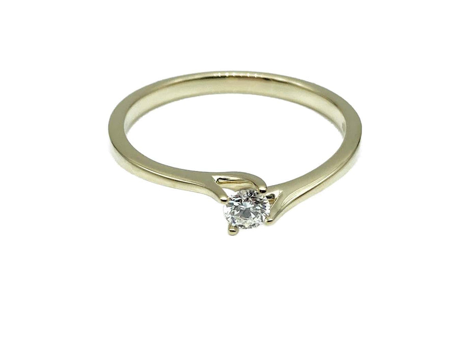 Solitaire-/ Verlobungsring mit Brillant | Gold