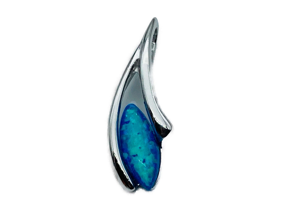 Anhänger & Ohrstecker mit blauem Opal | Silber
