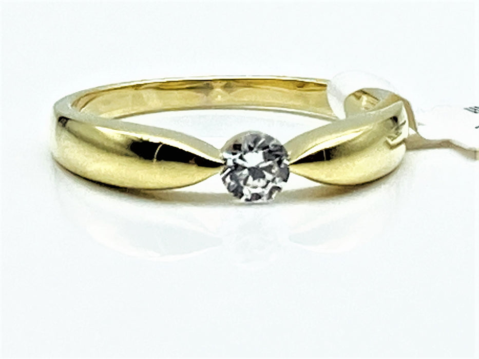 Antrags- / Solitaire-Ring mit Zirkonia | Gold