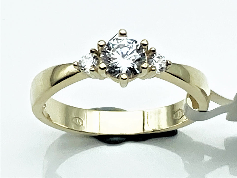 Antrags- / Solitaire-Ring mit Zirkonia | Gold