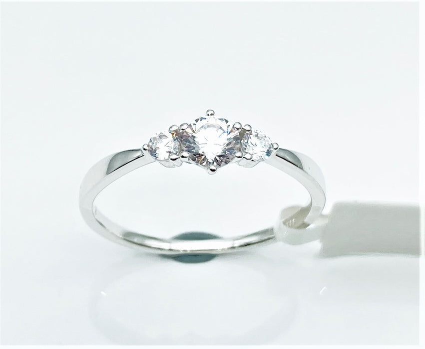 Antrags-/ Solitaire-Ring mit Zirkonia | Weissgold