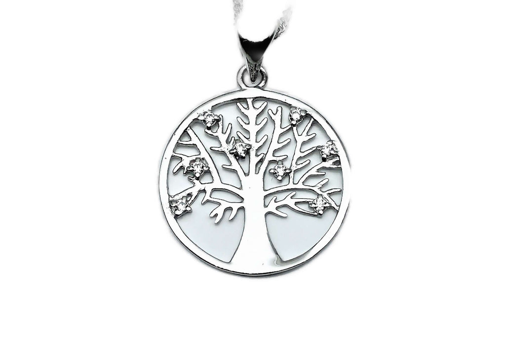 Baum des Lebens mit Zirkonia | Silber