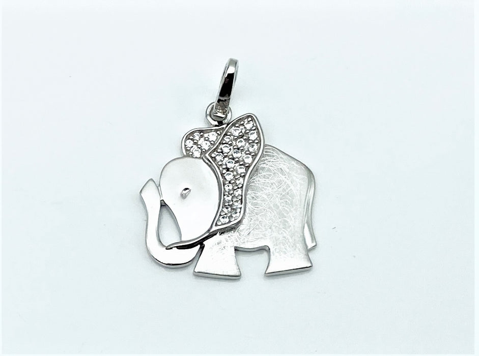 Anhaenger Elefant mit Zirkonia | Silber