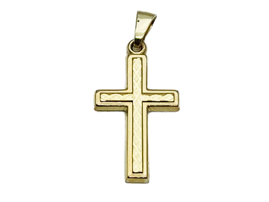 Anhänger Kreuz mit feinem Schliff | Gold