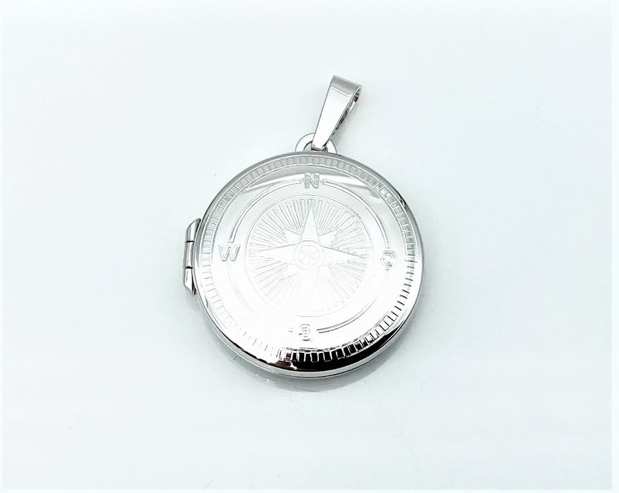 Medaillon Kompass rund | Silber