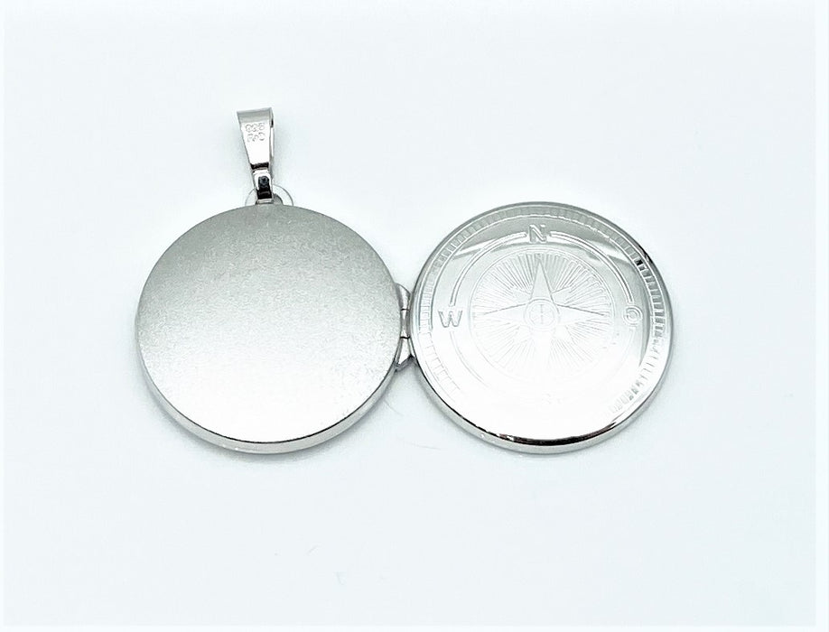 Medaillon Kompass rund | Silber