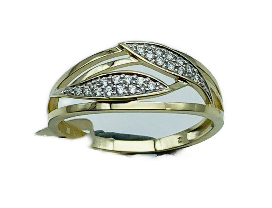 Ring mit Zirkonia-besetzten Blättern | Gold