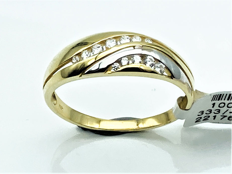 Ring bicolor mit Zirkonia | Gold