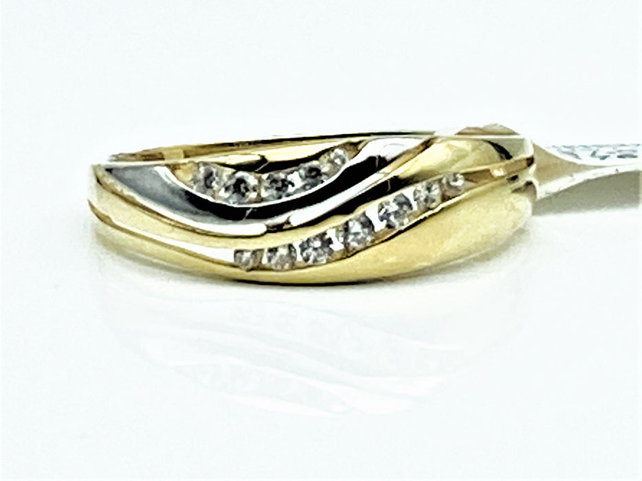 Ring bicolor mit Zirkonia | Gold