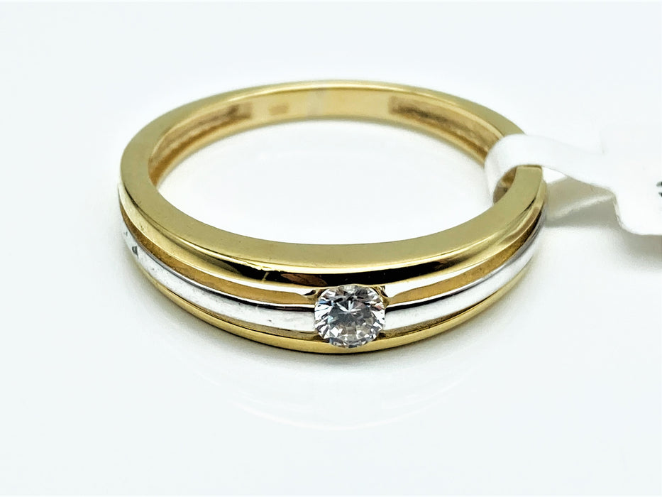 Zweifarbiger Ring mit Zirkonia | Gold