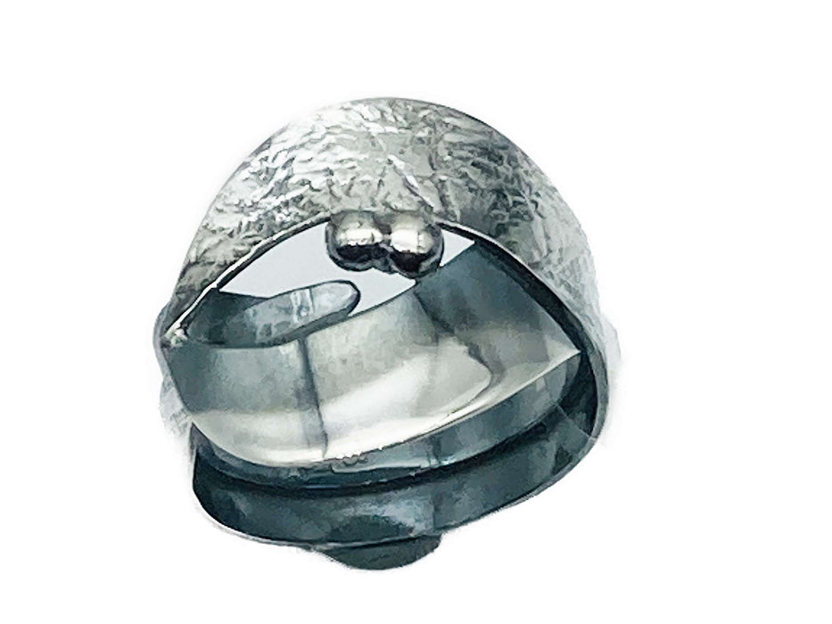 Ring Silber oxidiert und geschwärzt