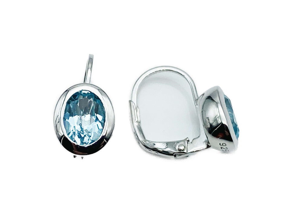 Anhänger & Ohrringe mit echtem Blautopas | Silber
