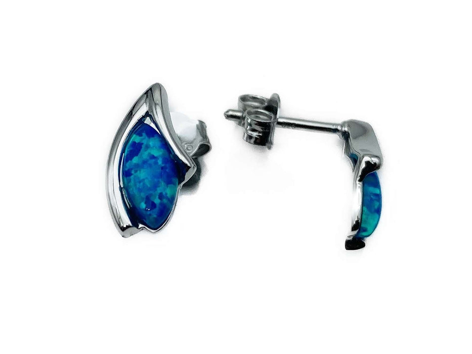 Anhänger & Ohrstecker mit blauem Opal | Silber